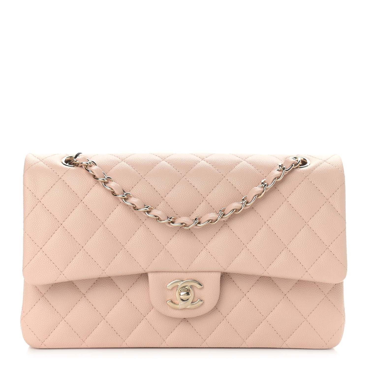 Chanel Caviar Quilted Medium Double Flap Light Beige 1 of 9