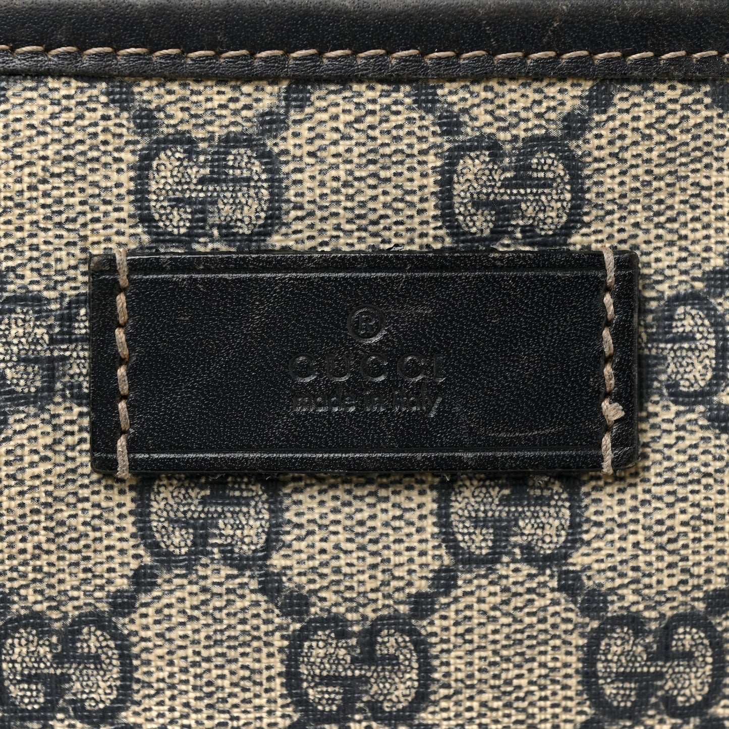 GG Supreme Monogram Medium Zippered Shopping Tote Navy