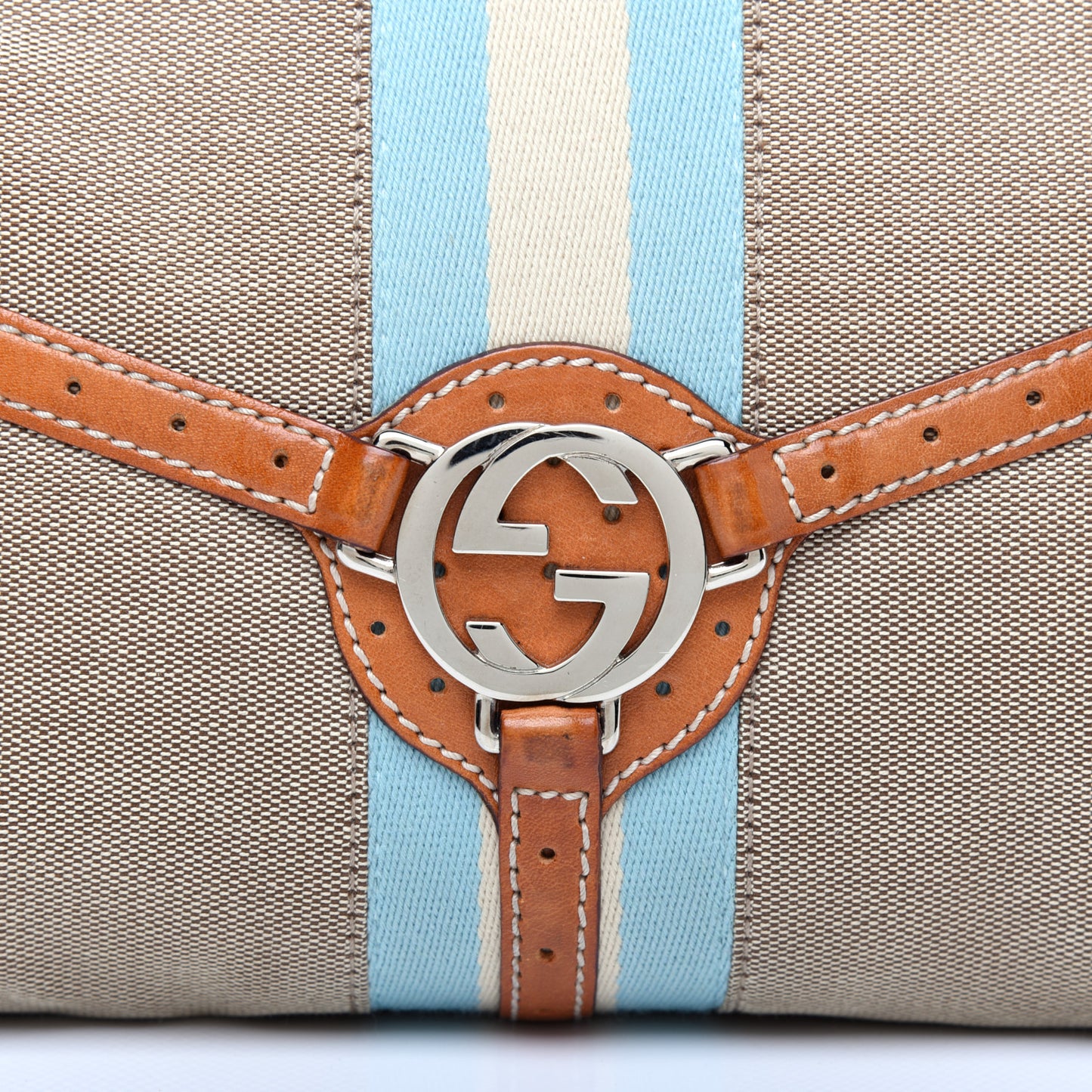 Canvas Web GG Reins Shoulder Bag Cognac