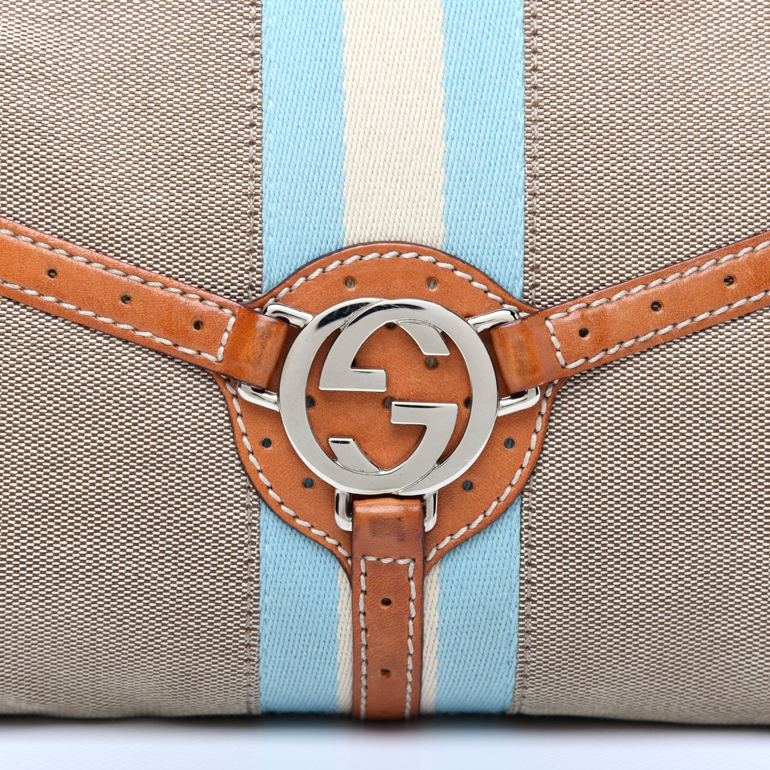 Gucci Canvas Web GG Reins Shoulder Bag Cognac 10 of 10