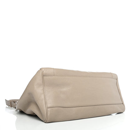 Balenciaga Chevre Silver Metallic Edge Hardware Velo Beige Dune Argille 3 of 4