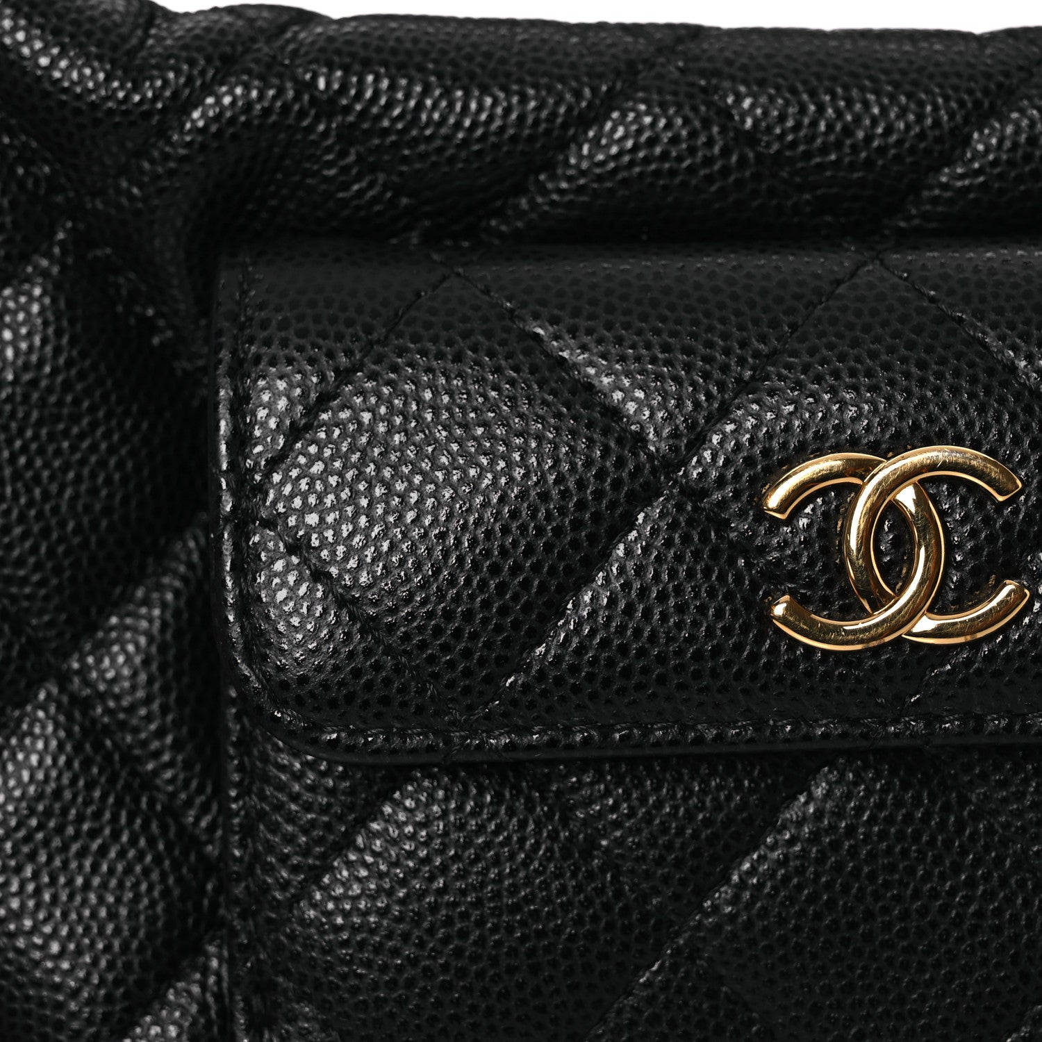 Chanel Caviar Quilted Polly Pocket Pouch Hobo Black 8 of 12