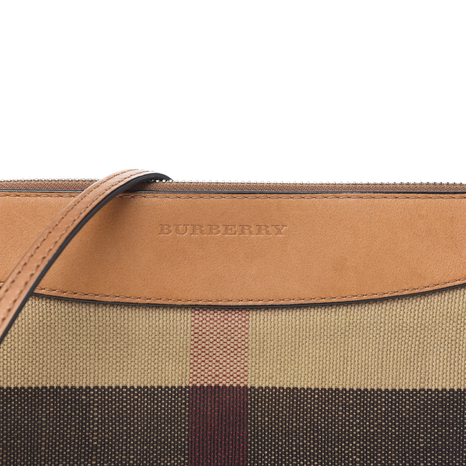 Burberry Mega Check Peyton Crossbody Clutch Bag Saddle Brown 10 of 10