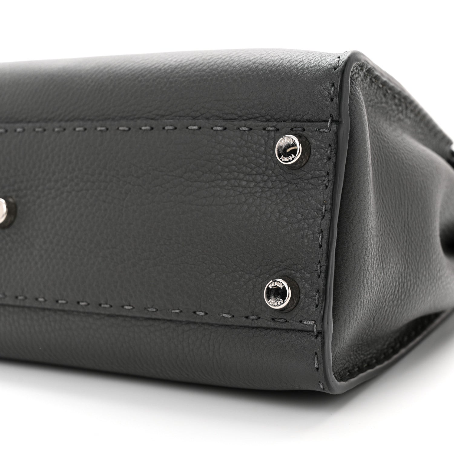 Fendi Cuoio Romano Selleria Bi-Color Medium Peekaboo Iconic Satchel Asfalto Latte 10 of 10