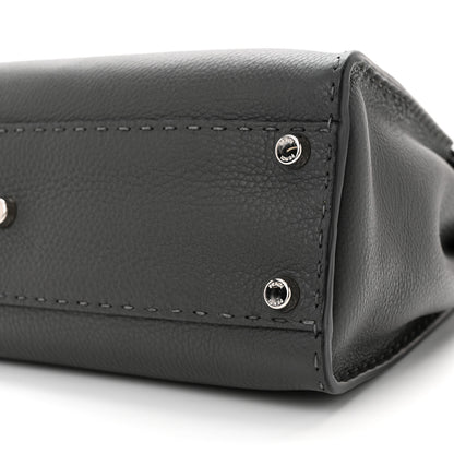 Fendi Cuoio Romano Selleria Bi-Color Medium Peekaboo Iconic Satchel Asfalto Latte 10 of 10
