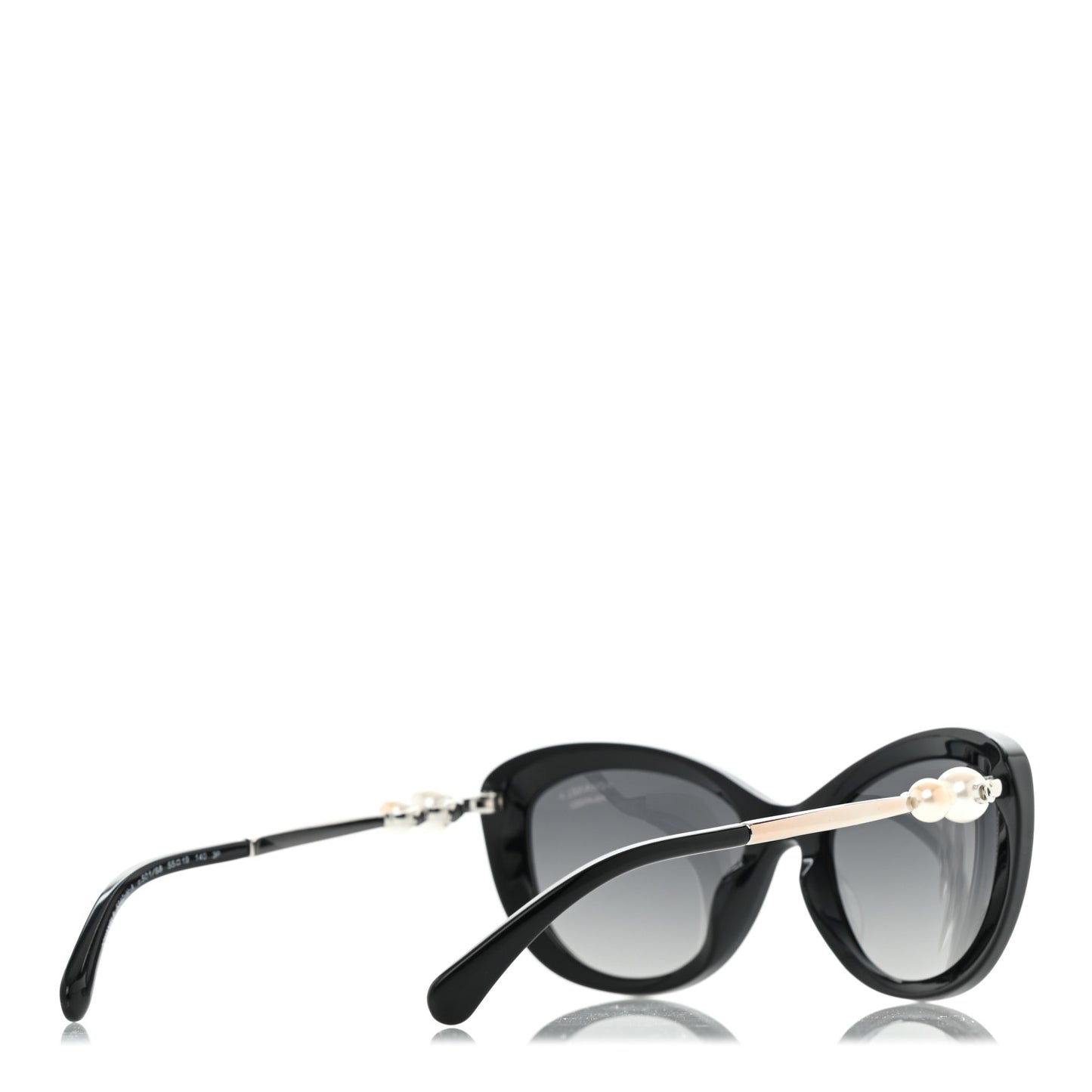 Polarized Cat Eye Pearl Sunglasses 5340-H Black