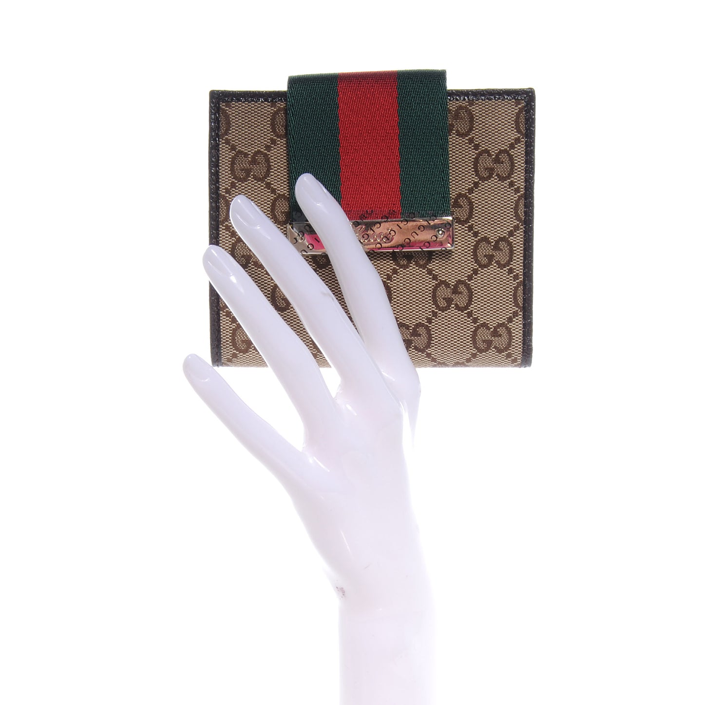Monogram Web Ladies Web French Wallet Brown