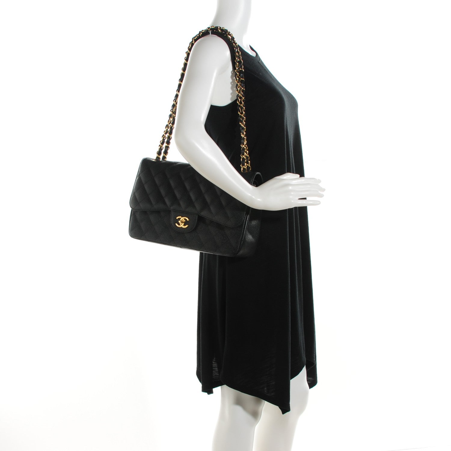 Chanel Caviar Quilted Jumbo Double Flap Black 2 of 9