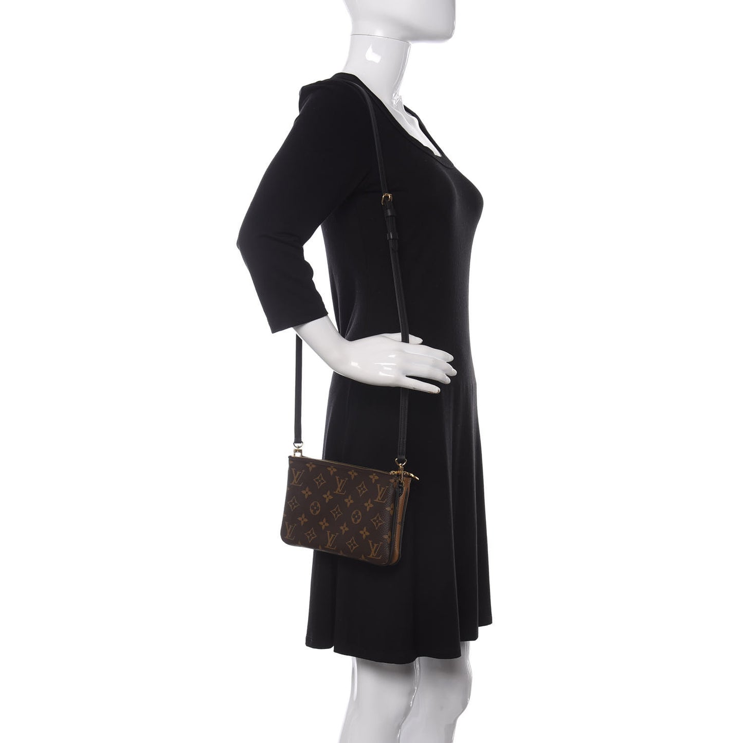 Reverse Monogram Giant Double Zip Pochette