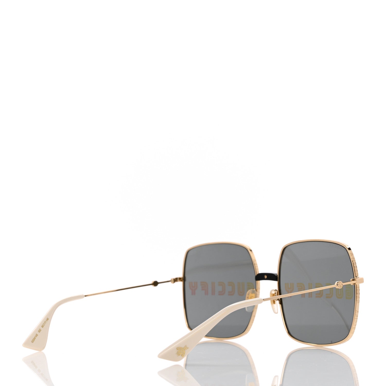 Gucci Metal Rectangular Guccify Frame Sunglasses GG0414S Gold 4 of 7