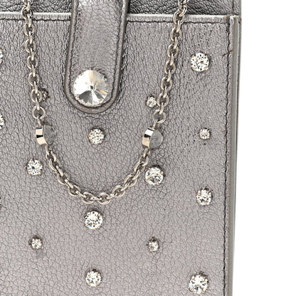 Miu Miu Calfskin Crystal Crossbody Silver 7 of 14