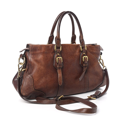 Prada Cervo Antik Bowler Brown 3 of 17