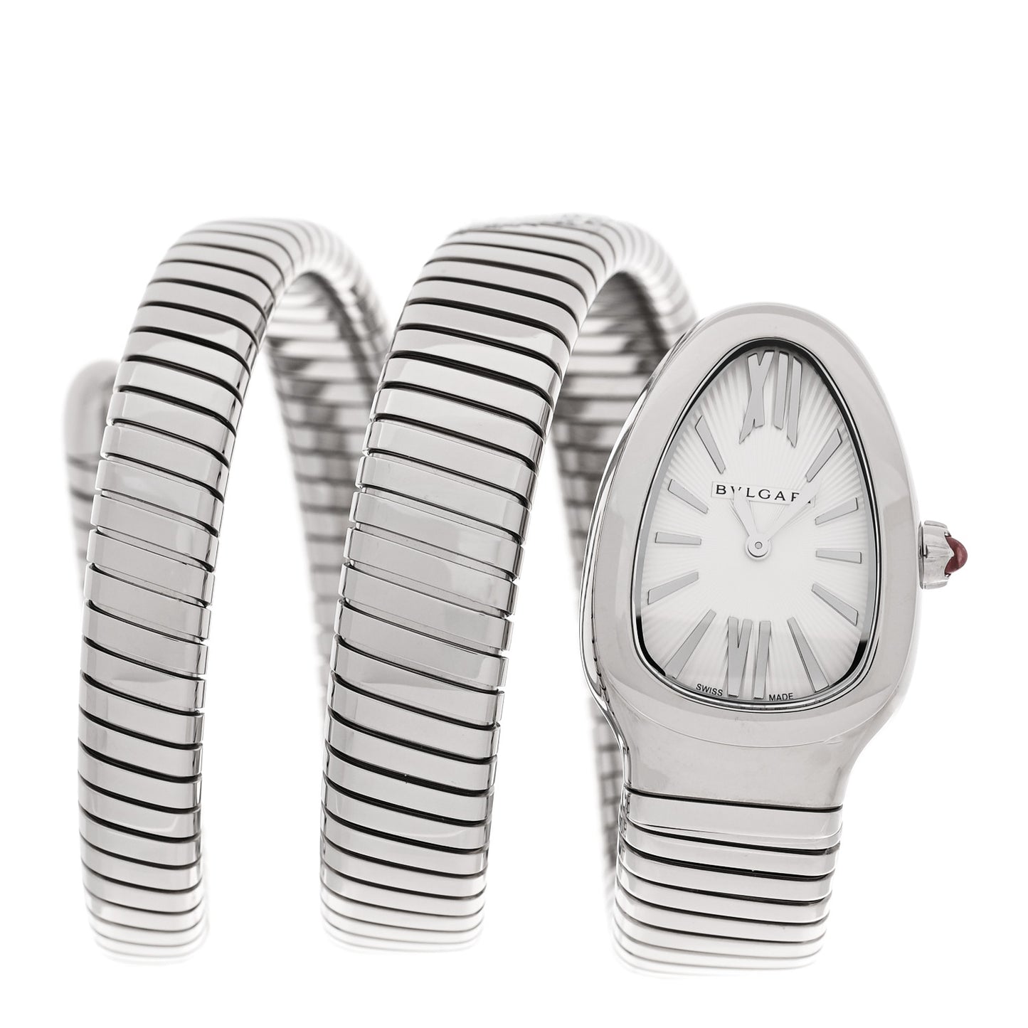Stainless Steel 35mm Serpenti Tubogas Double Spiral Quartz Watch