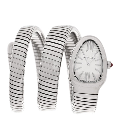 Bulgari Stainless Steel 35mm Serpenti Tubogas Double Spiral Quartz Watch 1 of 4
