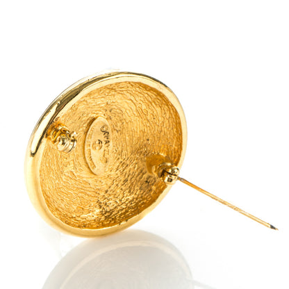 Chanel CC Sunburst Brooch Gold 3 of 4