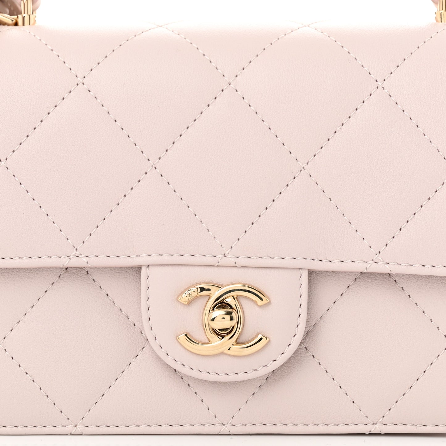 Calfskin Quilted Coco Lady Flap Light Purple