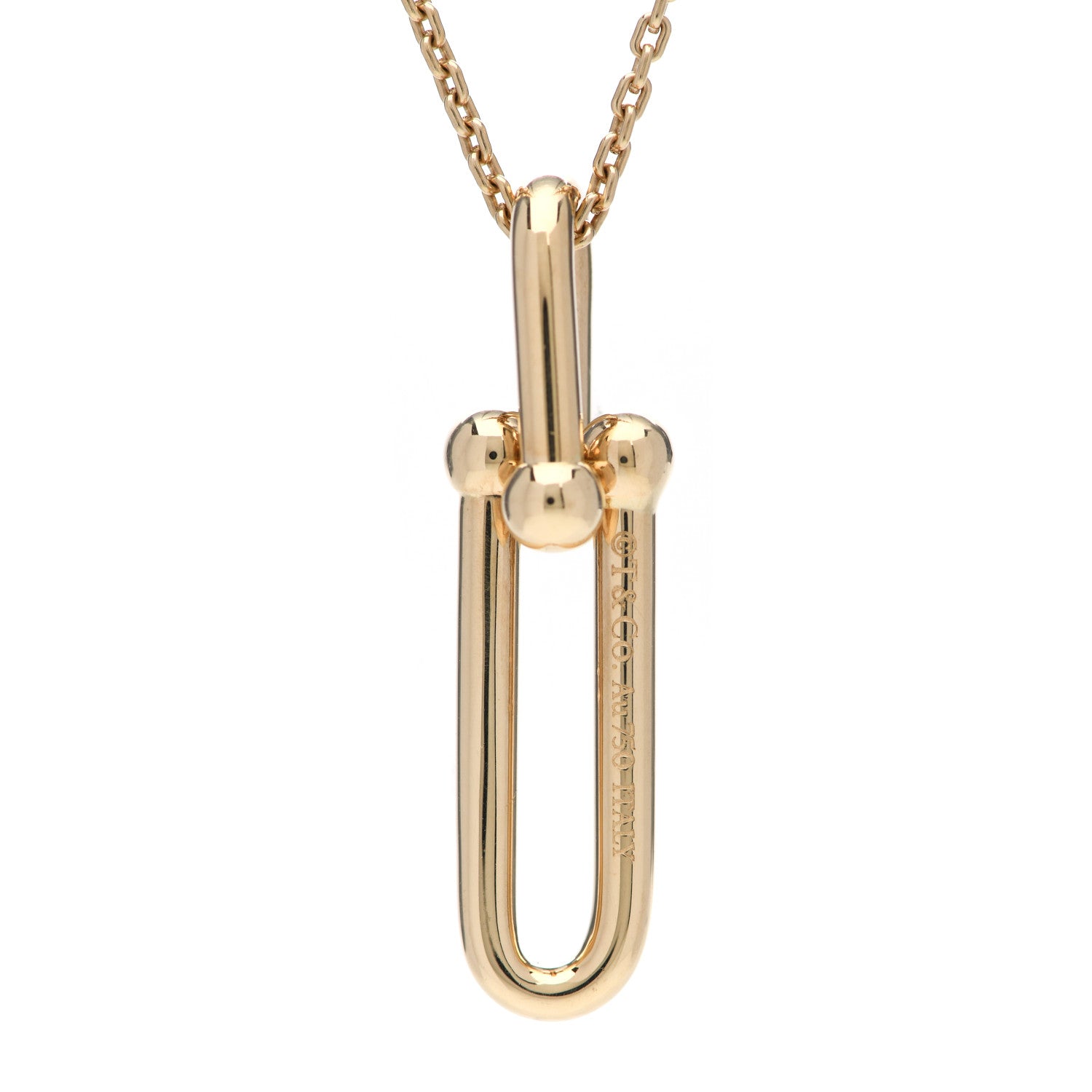 Tiffany 18K Yellow Gold HardWear Link Pendant Necklace 4 of 7