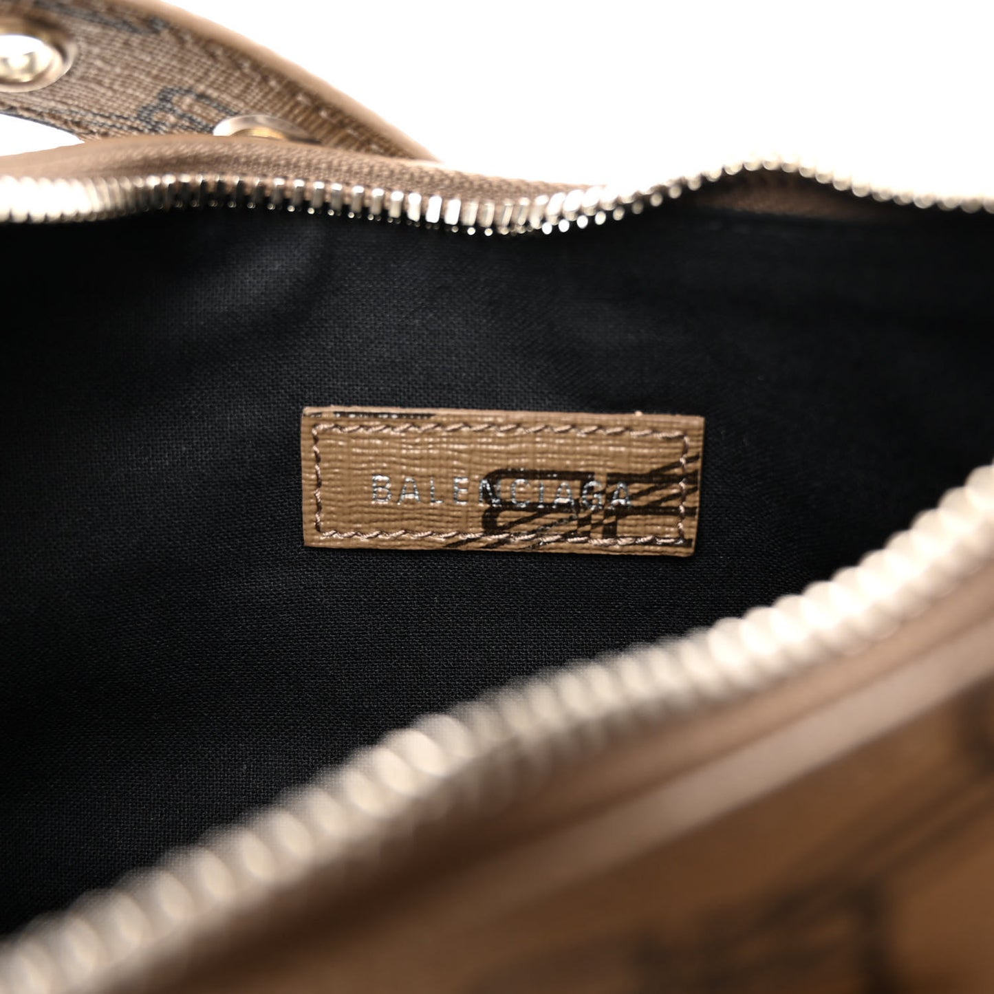 Coated Canvas BB Monogram Le Cagole Shoulder Bag XS Beige Brown