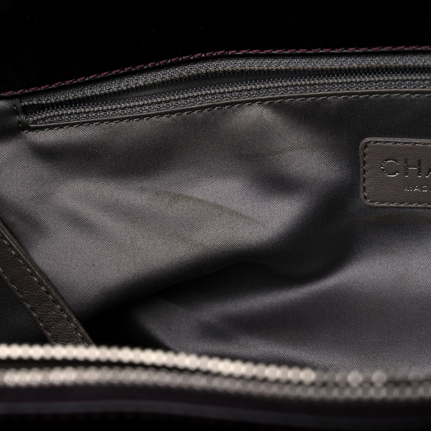 Patent Quilted Accordion Tote Burgundy