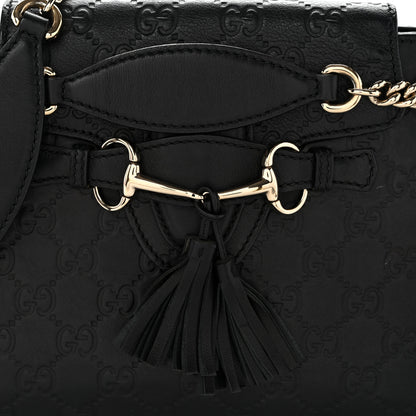 Gucci Guccissima Small Emily Shoulder Bag Black 8 of 10