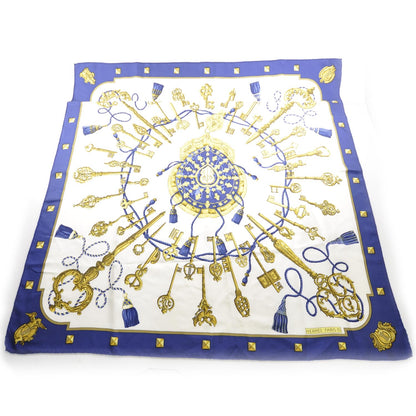 Hermes Silk Keys Les Cles Scarf 90 Bleu 1 of 7