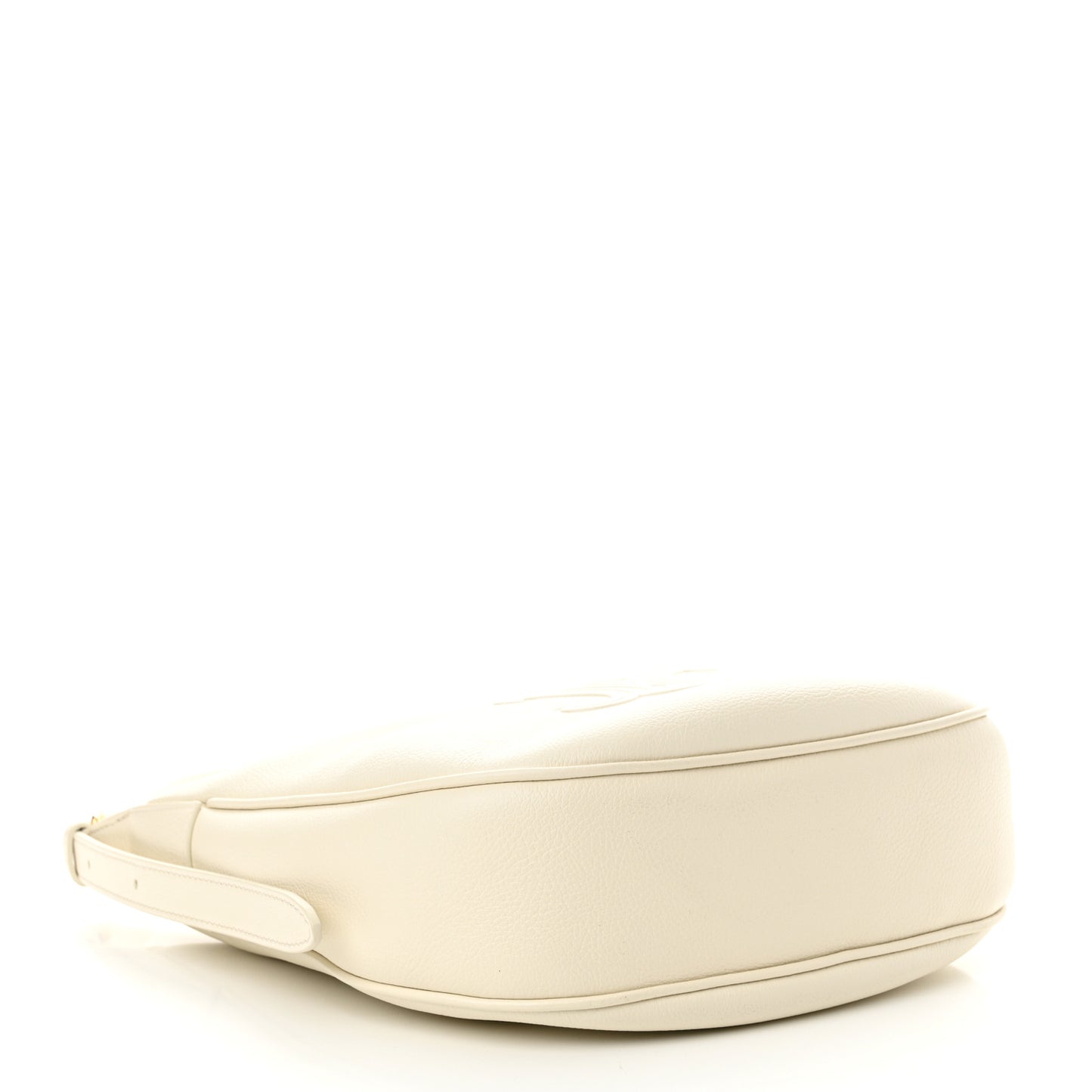 Supple Calfskin Cuir Triomphe Small Heloise Shoulder Bag White Cotton