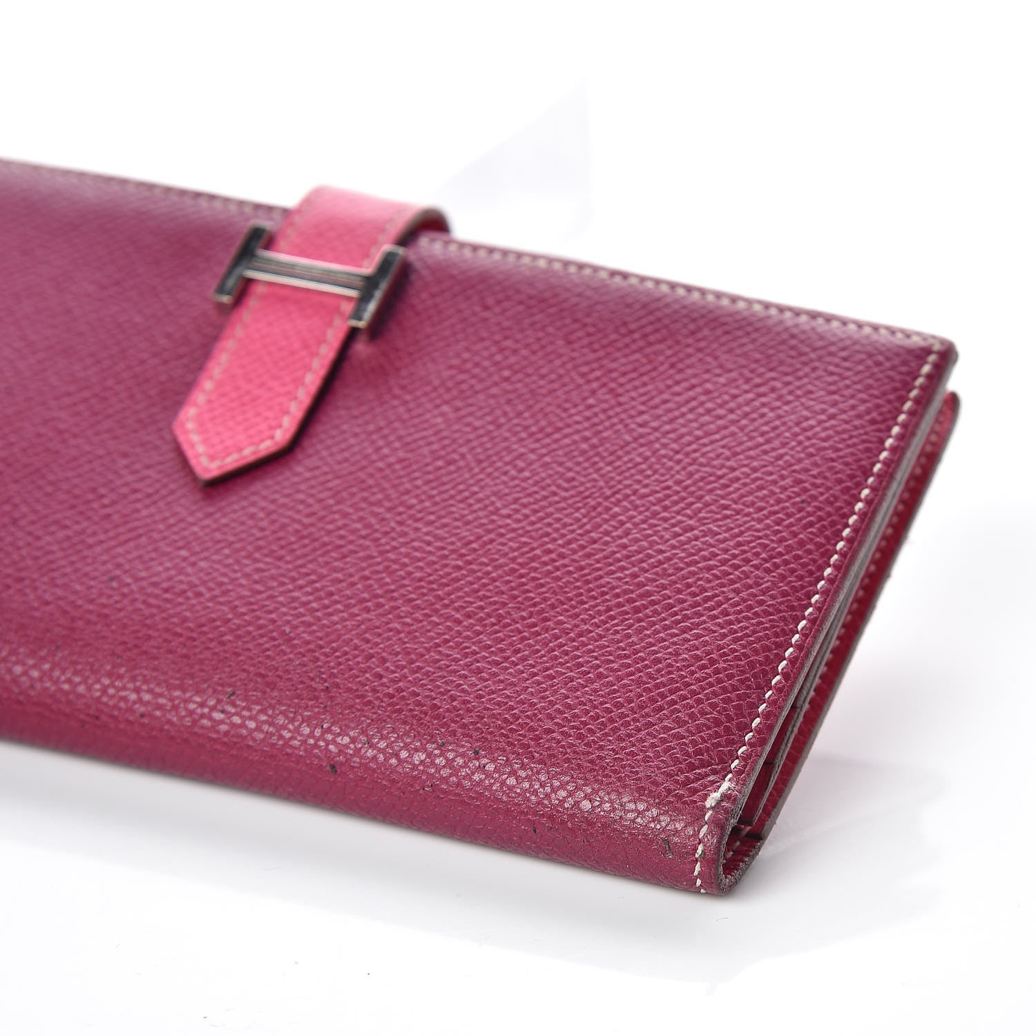 Hermes Epsom Bi-Color Bearn Wallet Tosca Rose Tyrien 8 of 9