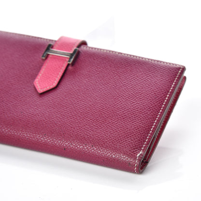 Hermes Epsom Bi-Color Bearn Wallet Tosca Rose Tyrien 8 of 9