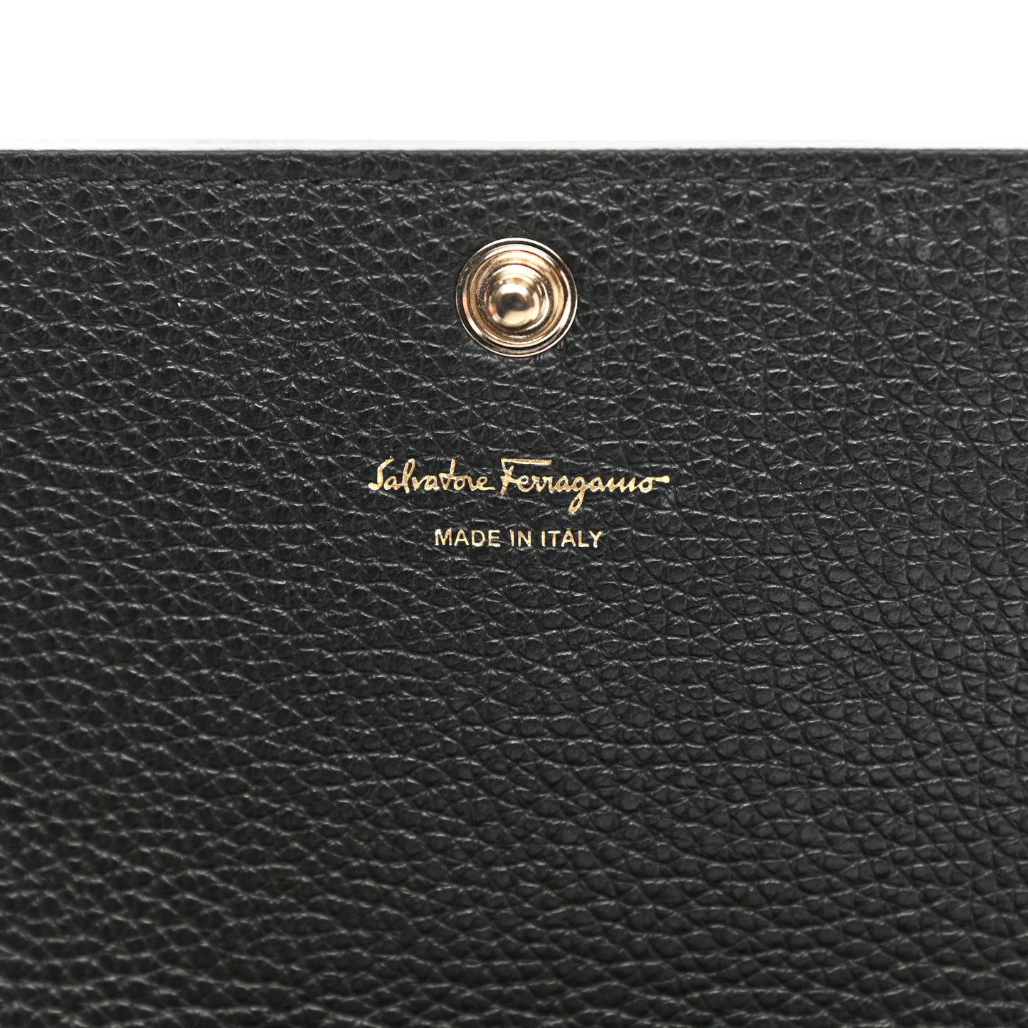 Calfskin City Wallet On Chain Black