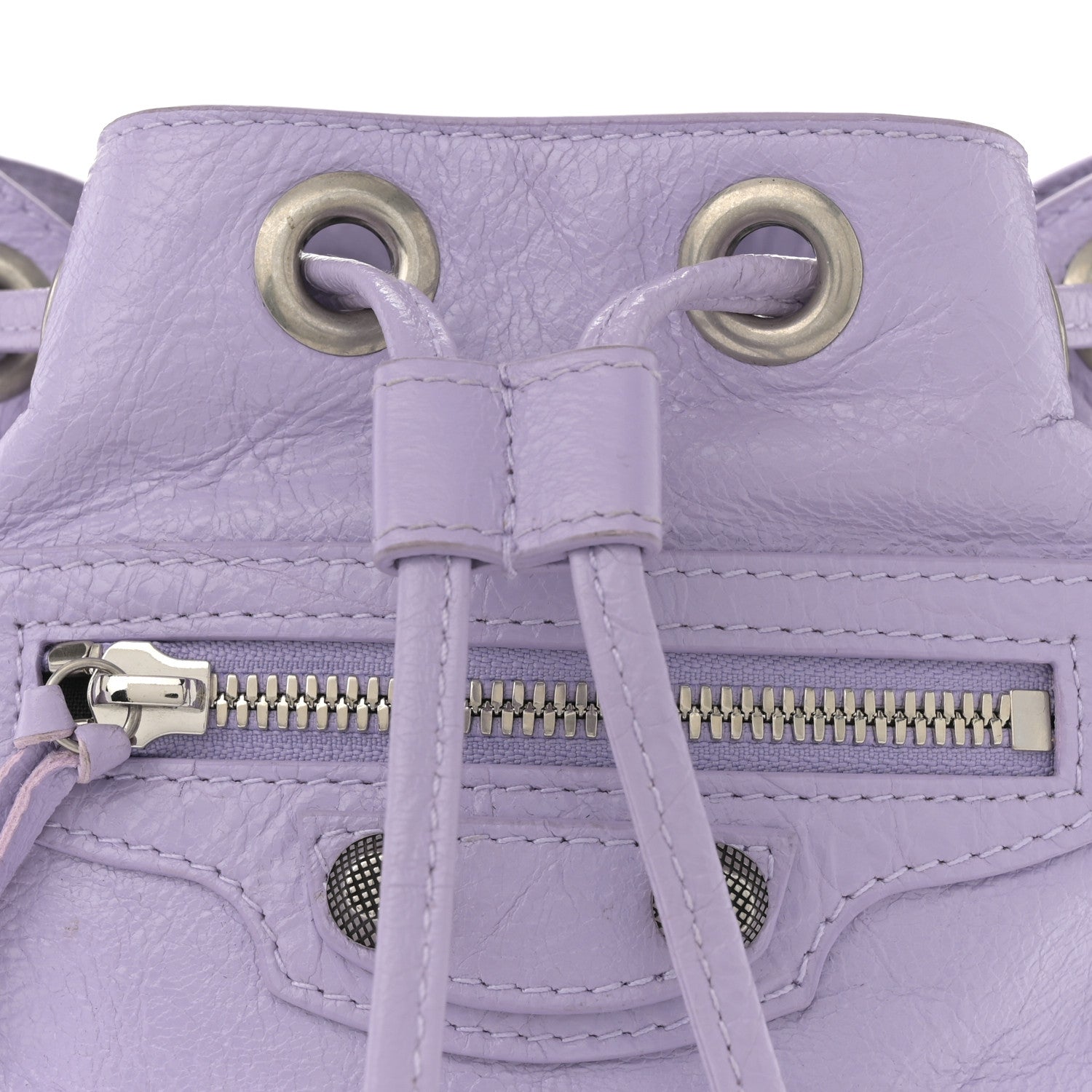 Balenciaga Agneau Arena Le Cagole Bucket Bag XS Lilac 9 of 11