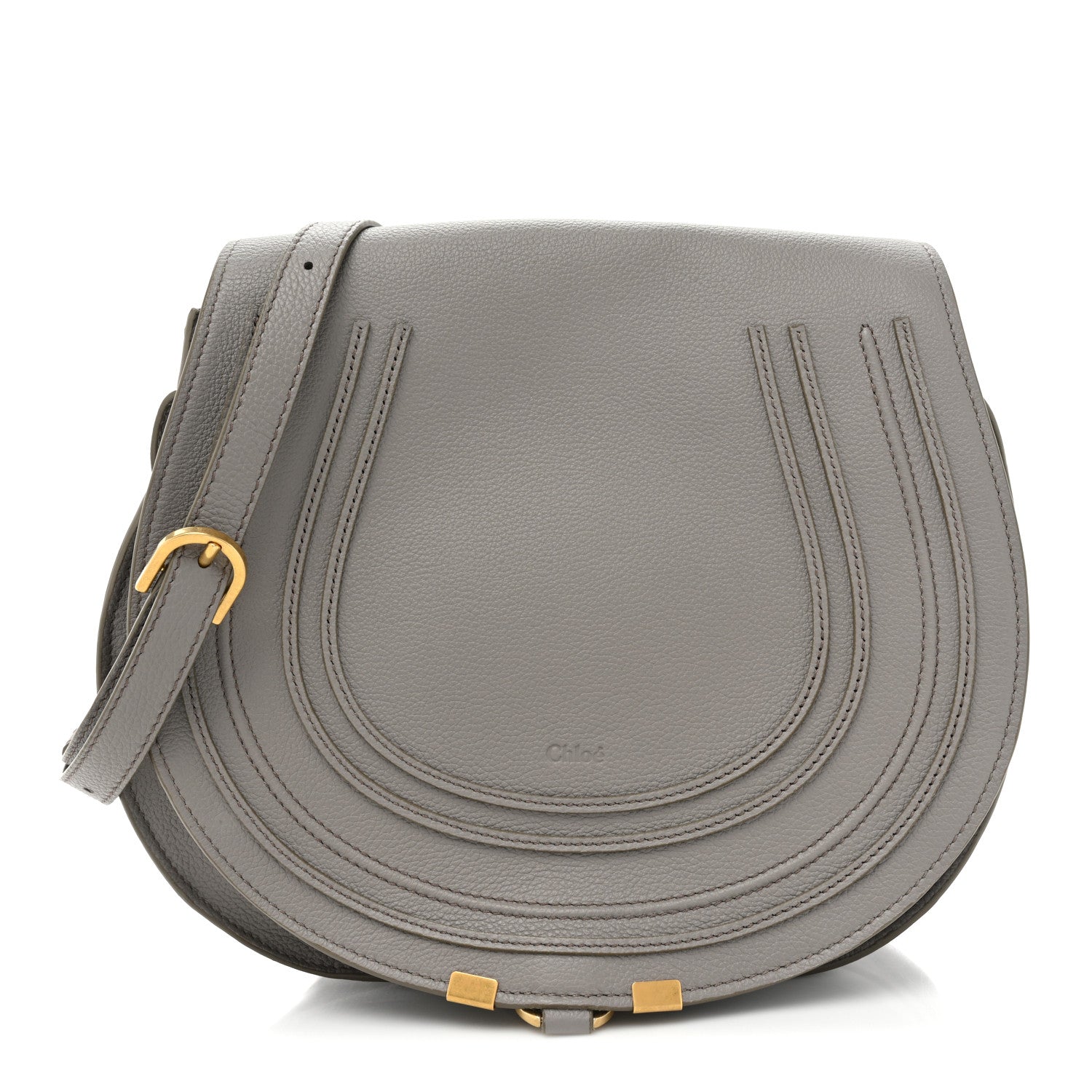 Chloe Calfskin Medium Marcie Round Crossbody Bag Cashmere Grey 1 of 11