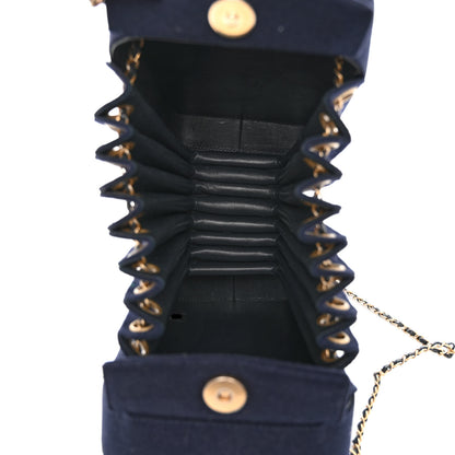 Chanel Wool Felt Accordion Bag Navy 5 of 10