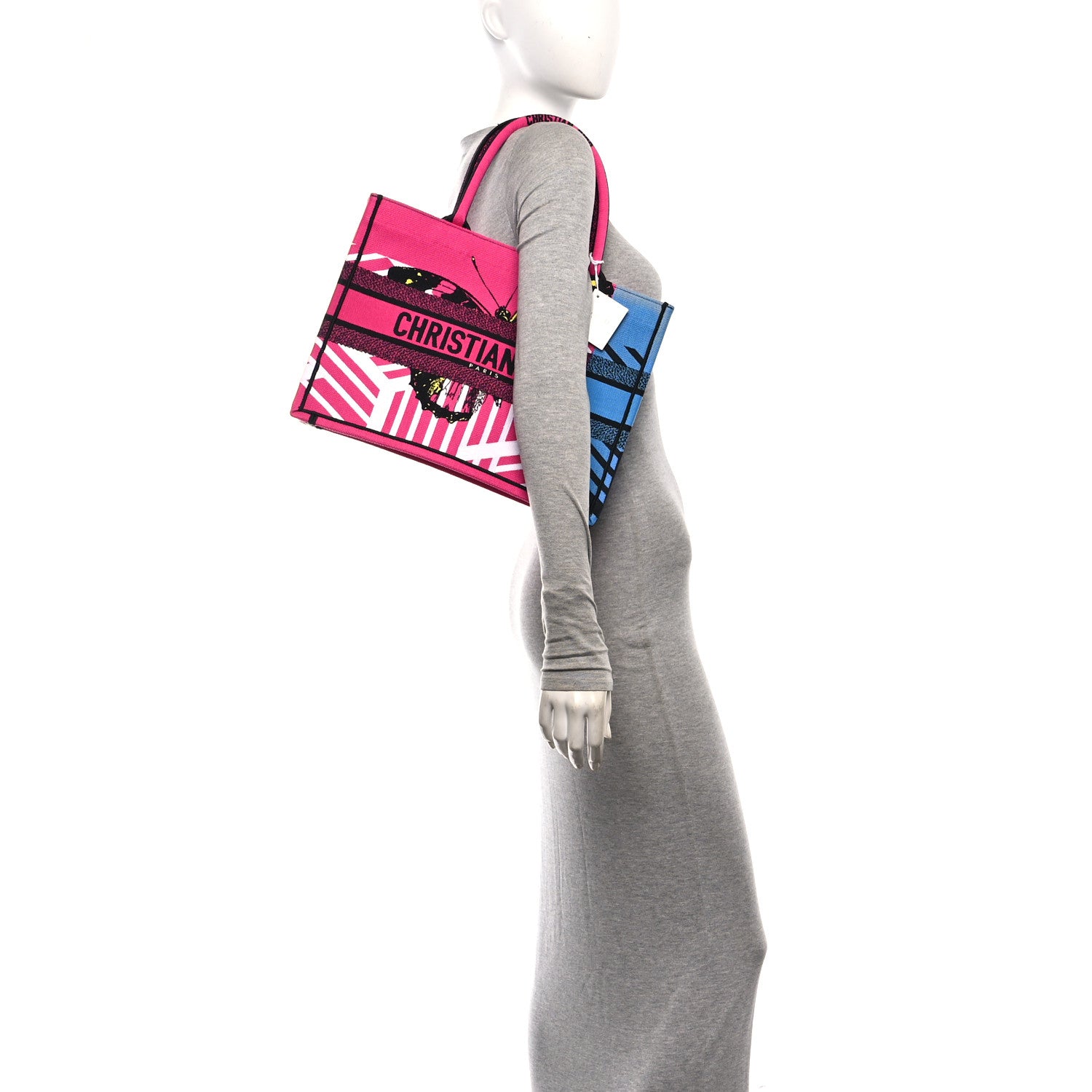 Christian Dior Canvas Embroidered Medium Jungle Pop Book Tote Fuchsia Multicolor 2 of 11