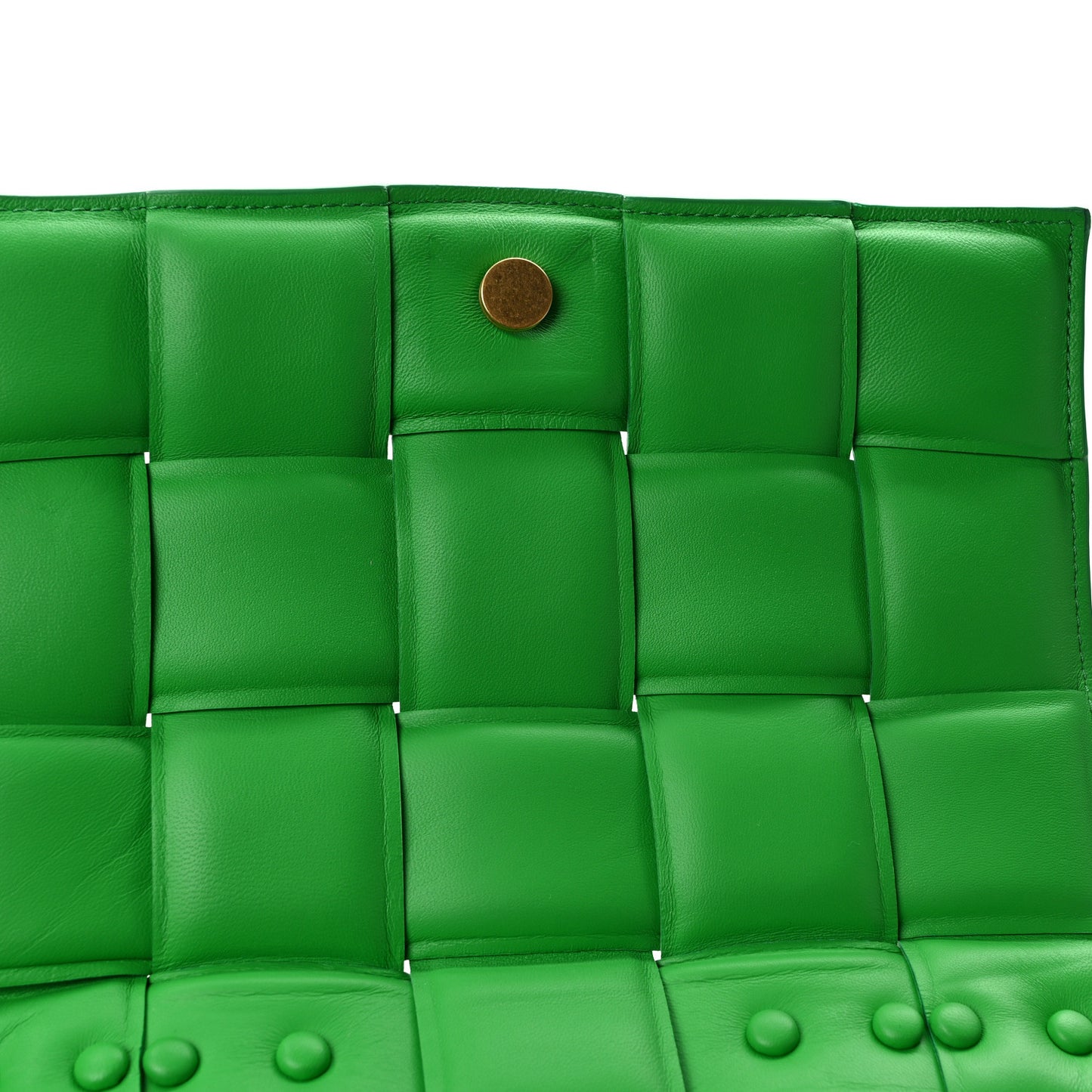 Lambskin Maxi Intreccio Padded Chain Cassette Crossbody Bag Grass