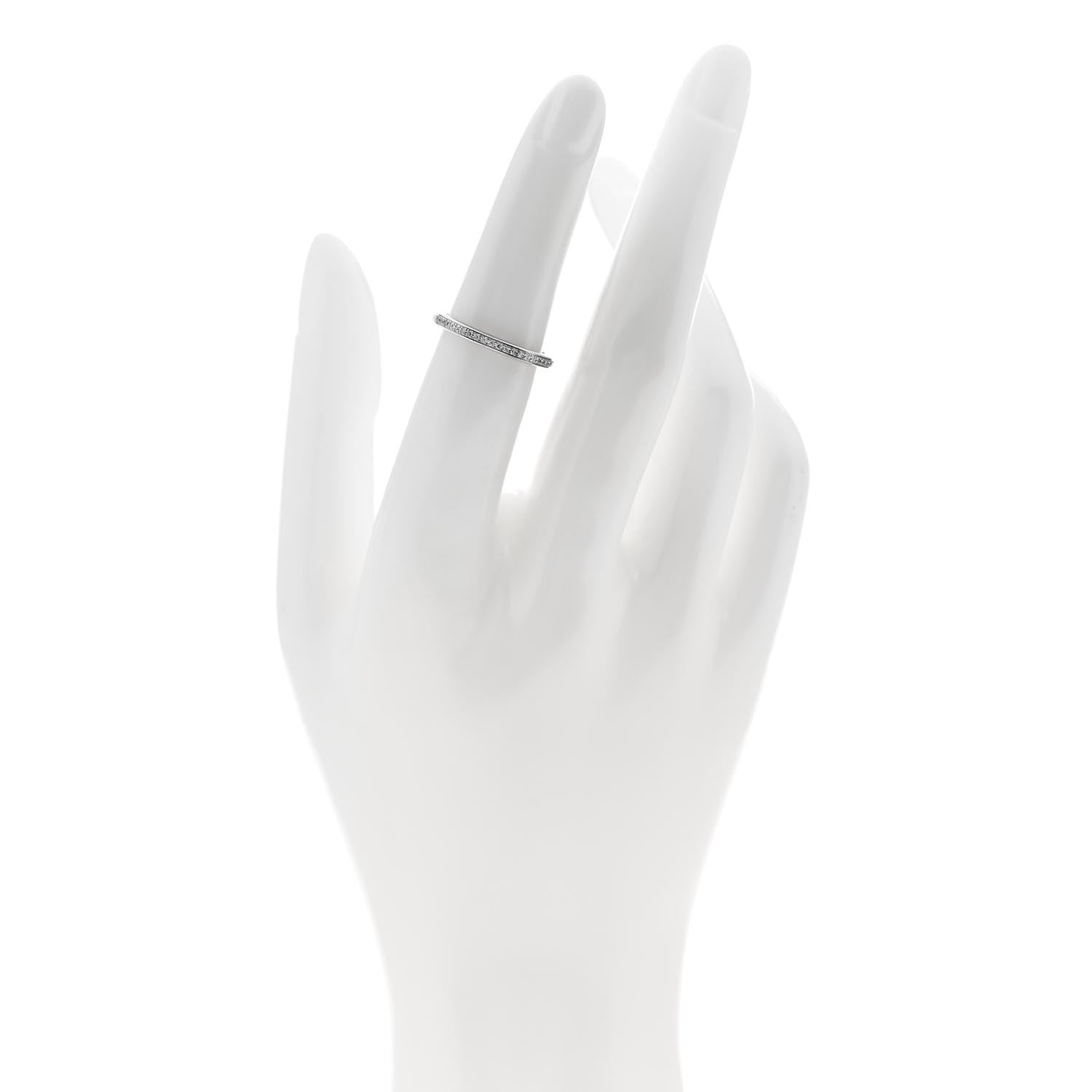 Bulgari 18K White Gold Diamond Roma Amor Wedding Band Ring 50 5.25 2 of 6
