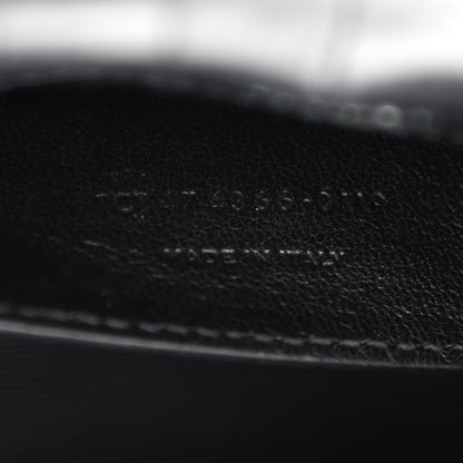 Saint Laurent Calfskin Crocodile Embossed Small Classic Monogram Kate Tassel Satchel Black 7 of 8