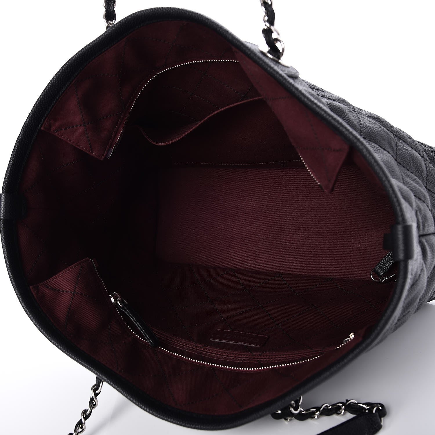 Chanel Grained Calfskin Quilted Small Daily Shopping Tote Black 5 of 9