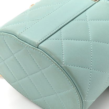 Chanel Lambskin Resin Elegant Chain Vanity Case Light Blue 12 of 14