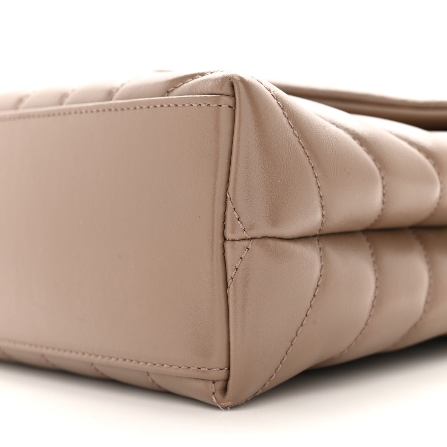 Saint Laurent Calfskin Y Quilted Monogram Small Loulou Chain Satchel Dark Beige 10 of 13