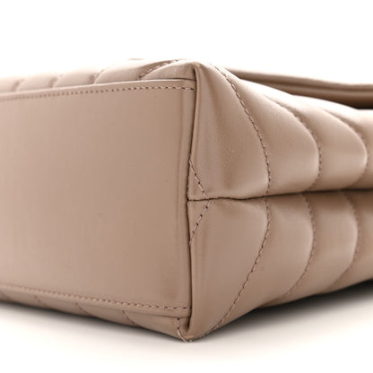 Saint Laurent Calfskin Y Quilted Monogram Small Loulou Chain Satchel Dark Beige 10 of 13
