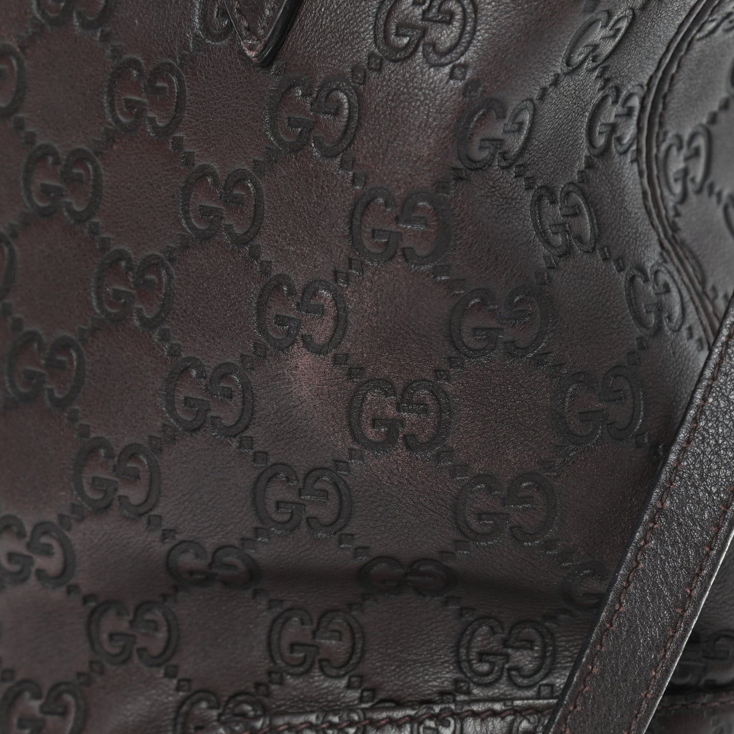 Guccissima Medium Bree Foldover Tote Chocolate