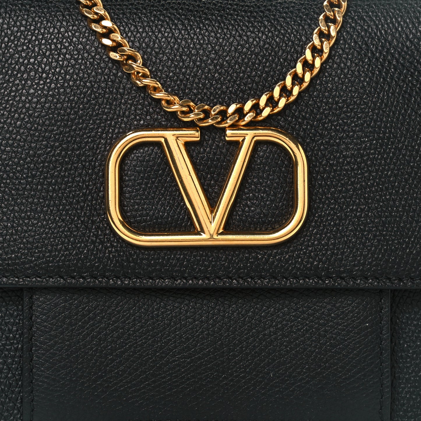 Calfskin VLogo Crossbody Bag Black