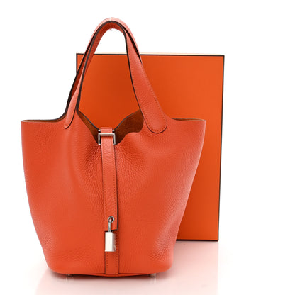 Hermes Taurillon Clemence Picotin Lock 18 PM Orange 11 of 11