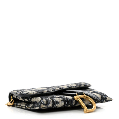 Christian Dior Oblique Nano Saddle Chain Pouch Blue 4 of 7