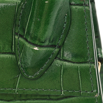 Jacquemus Calfskin Crocodile Embossed Le Chiquito Green 10 of 12
