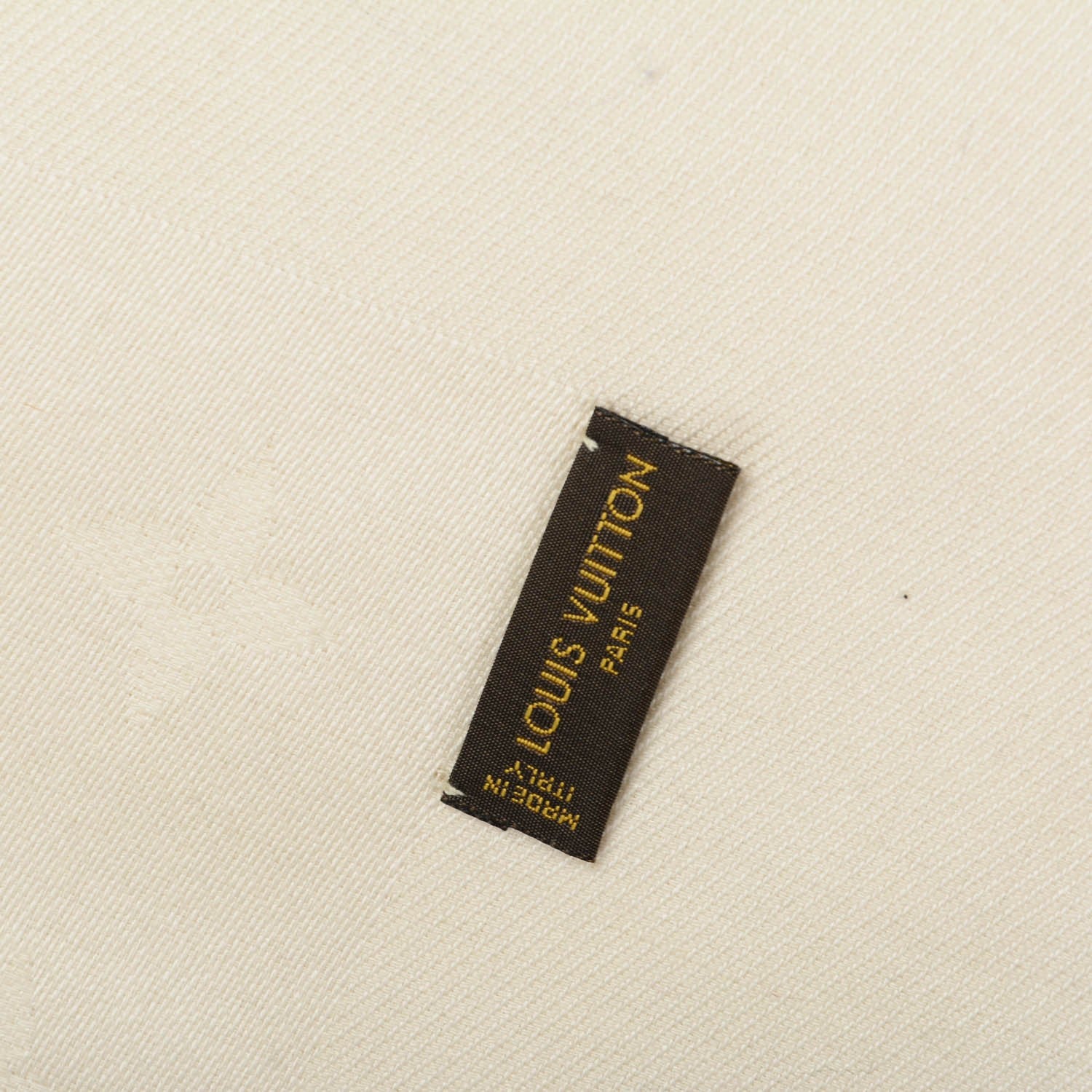 Louis Vuitton Silk Wool Monogram Shawl Ivory 5 of 5