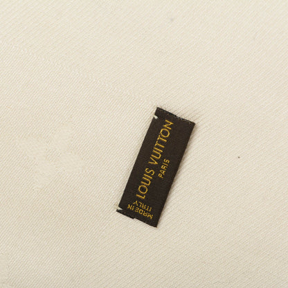 Louis Vuitton Silk Wool Monogram Shawl Ivory 5 of 5