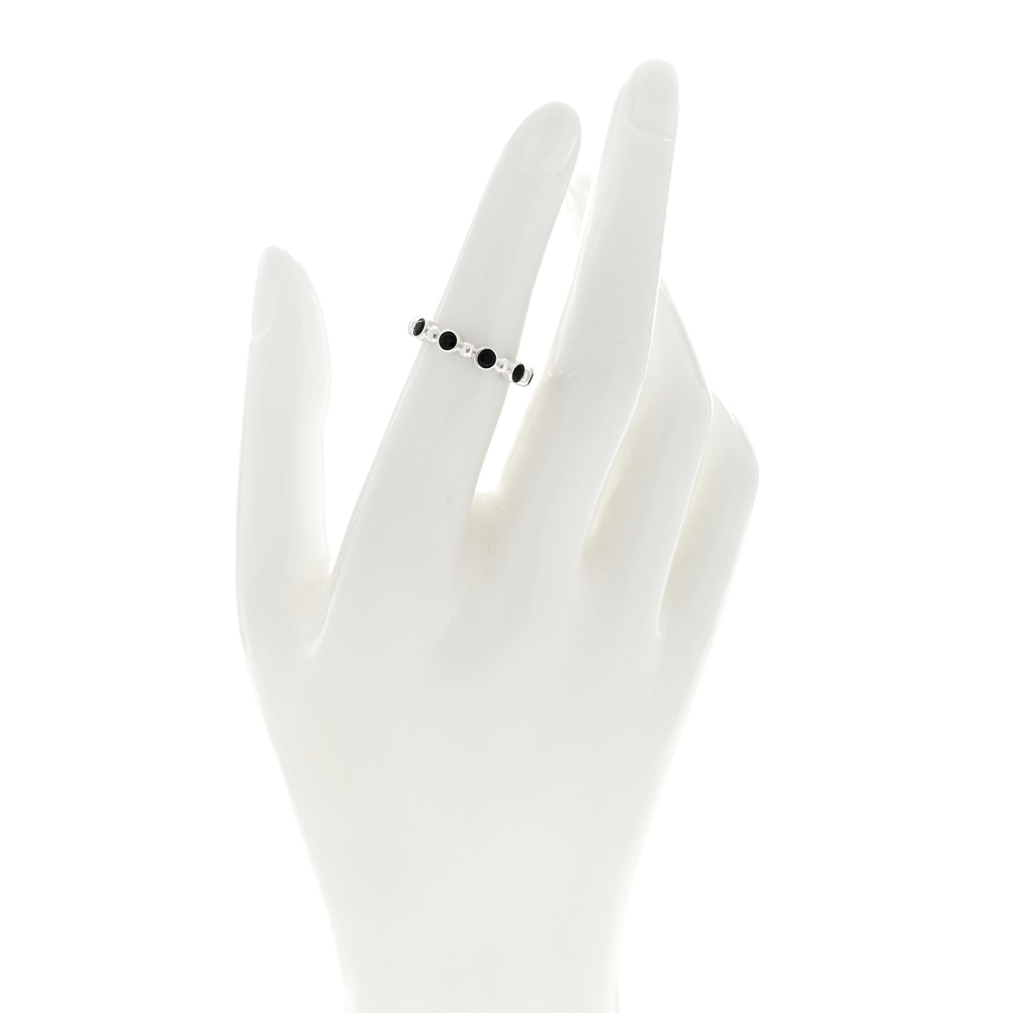 Sterling Silver Black Spinel Ziegfeld Ring 50 5.25