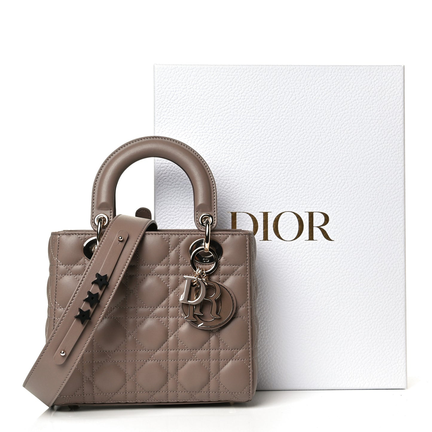 Lambskin Cannage Small My ABCDior Lady Dior Warm Taupe