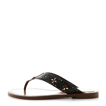 Louis Vuitton Monogram Sunny Flat Thong Sandals 37 Brown 1 of 9